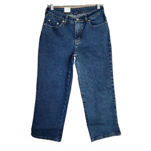 NEW Full Blue Womens Capri Jeans Size 8 Blue Mid Rise Straight Leg Stretch